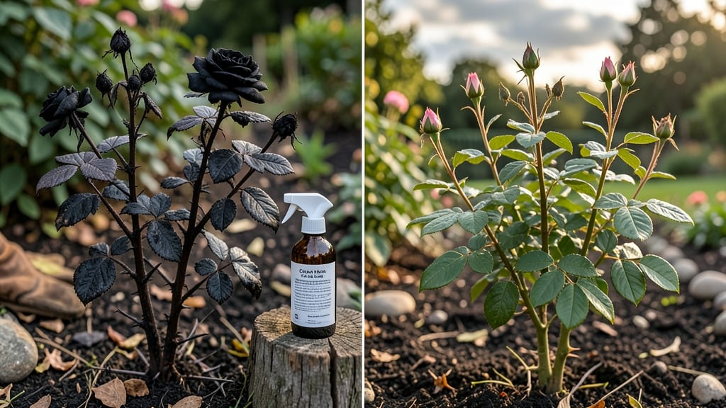 Rose Bush Turning Black: Fungal Blight Cure With Copper Spray
