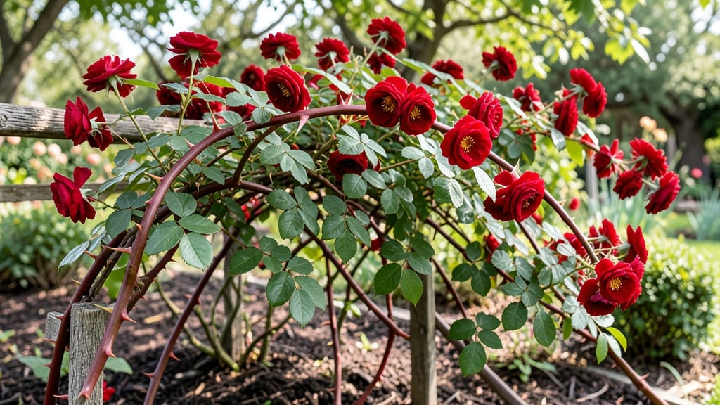 Climbing Maniac Rose Bush: Fragrant Vines That Climb and Bloom Nonstop