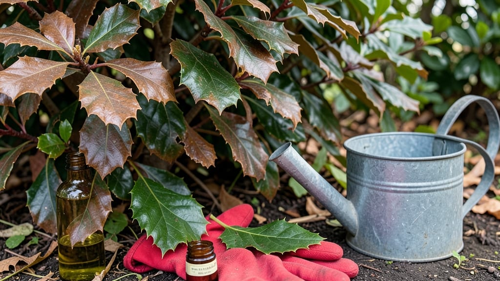 Holly Bush Leaves Turning Brown: Calcium Deficiency Fix With Eggshell Spray