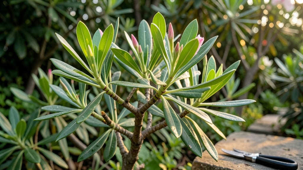 Pruning Young Oleander Plants for Strong Growth Habits