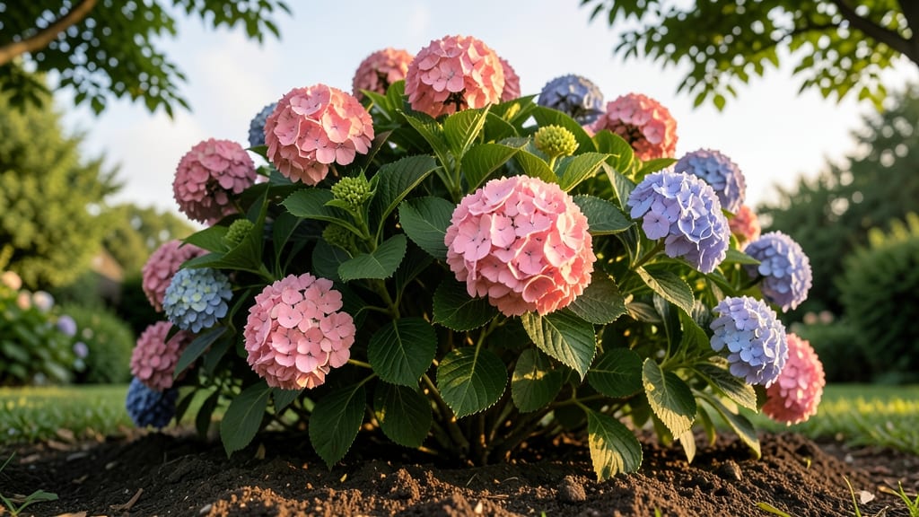 Pink Hydrangea Bush