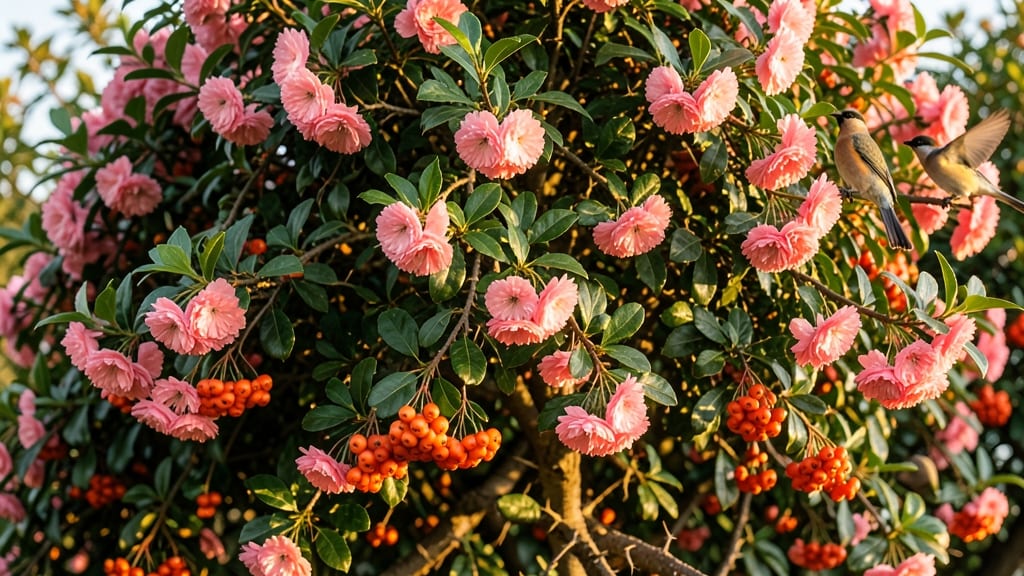 Pyracantha Pink Flamingo Flowering Bush