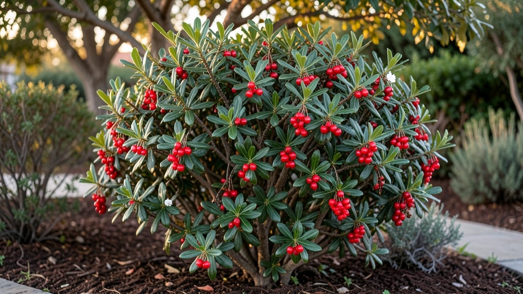 Bush With Red Berries in Summer: Vibrant Hedges for Year-Round Privacy