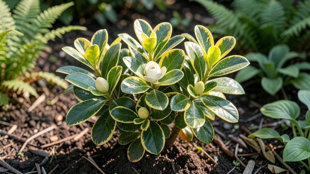 Yellow And Green Evergreen Bush: Bold Two-Tone Privacy Screen for Year-Round Drama
