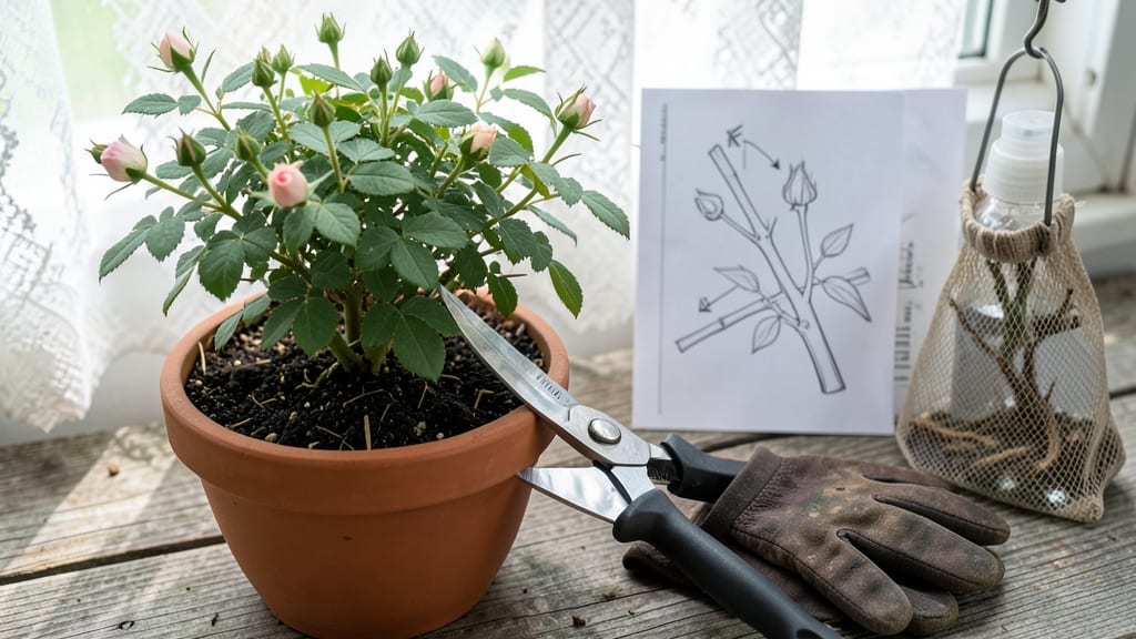 How to Trim Mini Rose Bushes: Precision Cuts for Bushier Blooms