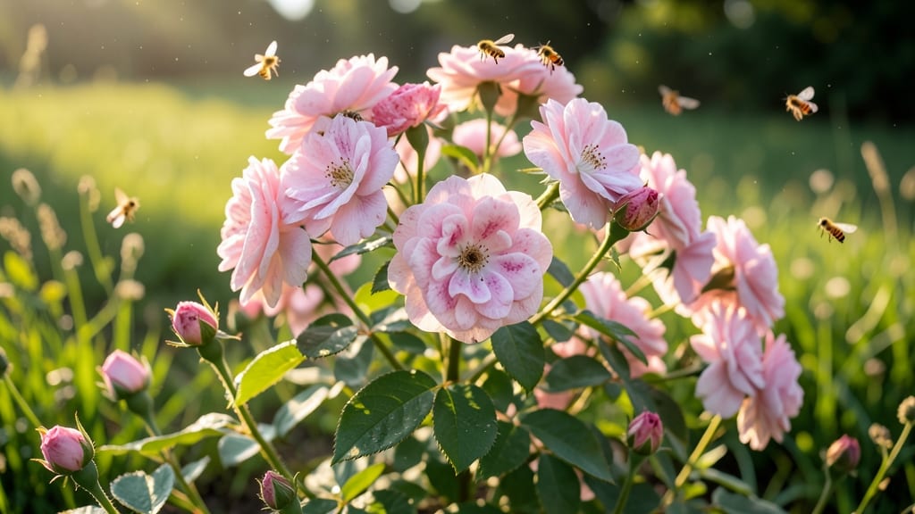 Rosa 'The Fairy' (Pink Group) for Pollinators