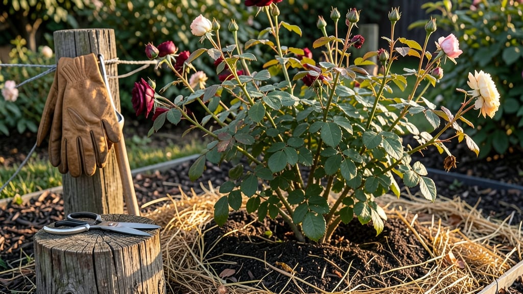 How to Get Rose Bushes Ready for Winter: Shield Canes From Frost With Mulch and Wrap