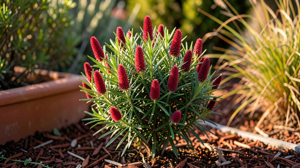 Bush With Maroon Flowers: Bold Year-Round Privacy Screen