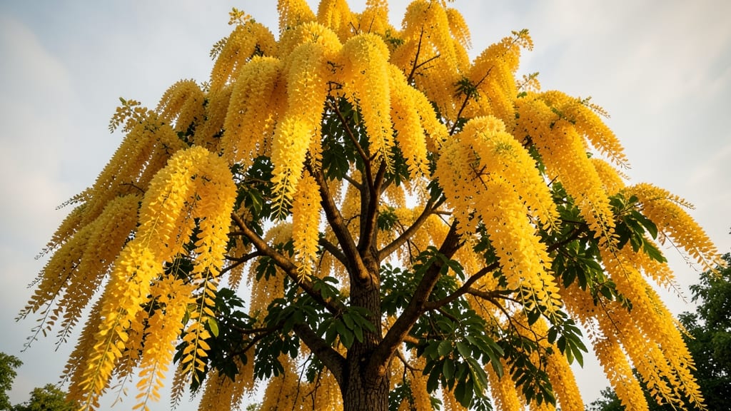 Golden Rain Tree with Cascading Blooms
